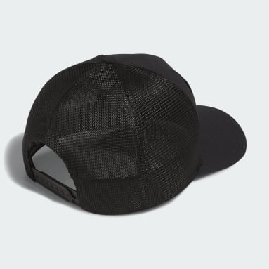 Men Golf Black Five-Panel Trucker Hat