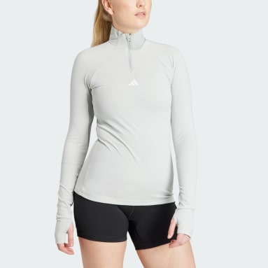 Women Gym & Training Grey Techfit COLD.RDY 1/4 Zip Long Sleeve Training Top