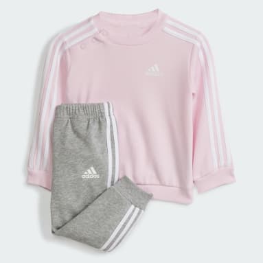 Deti Sportswear ružová Súprava Essentials 3-Stripes Jogger Kids