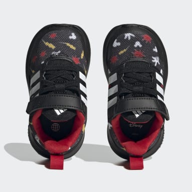Tenis adidas x Disney FortaRun 2.0 Mickey Cloudfoam Tira Ajustable y Cordones Elásticos Negro Niño Sportswear