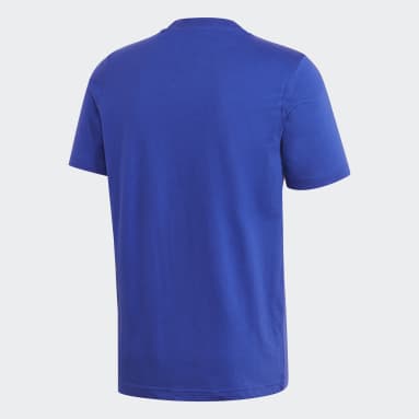 Camiseta Logo Trifolio Delineado Azul Hombre Originals