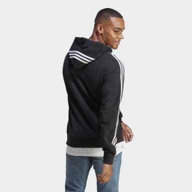 Moletinho com Capuz Zíper Essentials 3-Stripes Preto Homem Sportswear