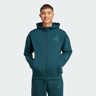 adidas Men's Regular Fit Kangaroo Pockets Hoodie - Blue