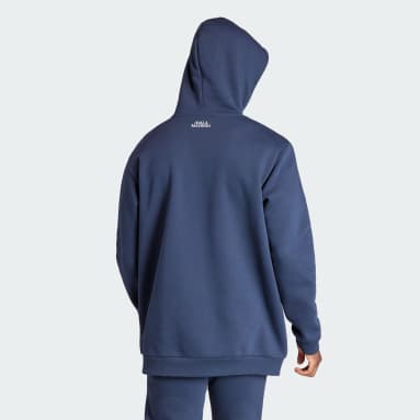 Felpa con cappuccio Essentials Trefoil Real Madrid Blu Uomo Calcio
