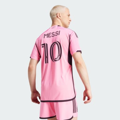 Men Soccer Pink Inter Miami CF 24/25 Messi Home Authentic Jersey