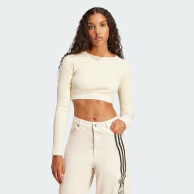 Crop top manches longues bords-côtes