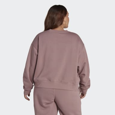 Women Originals Purple Adicolor Essentials Crew Sweatshirt (Plus Size)