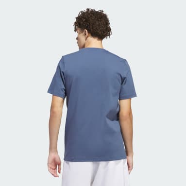 ผู้ชาย กอล์ฟ สีน้ำเงิน เสื้อยืดพิมพ์ลาย adidas x Malbon