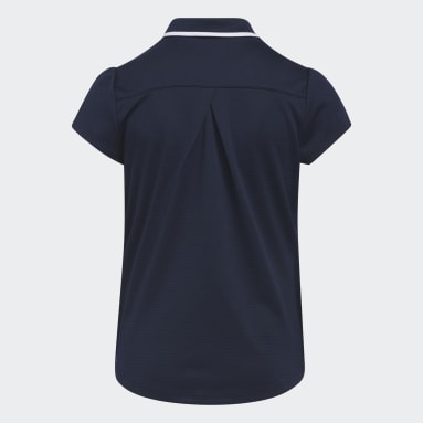 Girls Golf Blå Textured Polo Shirt