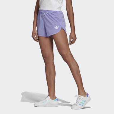 Women Originals Purple Zip-Up Shorts