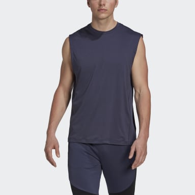 Yoga Sleeveless T-skjorte Blå