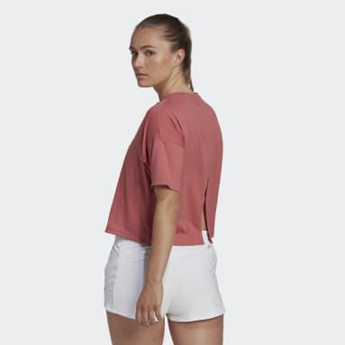 adidas T-shirt Train Icons 3-Bar Logo Rouge Femmes Fitness Et Training
