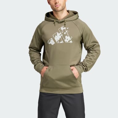 Men Sweatshirt With Hood and Zip Fleece Lined 500 For Gym-Dark