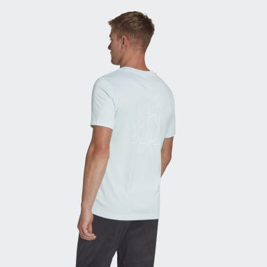 Men Training Blue Training 3-Bar Graphic Tee