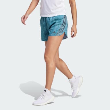 Kvinder Løb Türkis Run Icons 3-Stripes Allover Print Running shorts
