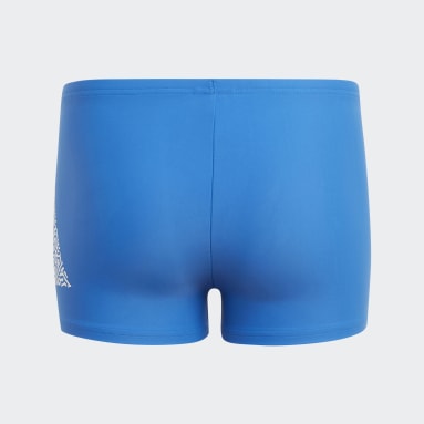 adidas Boxer de natation 3 Bar Logo Bleu Garçons Natation