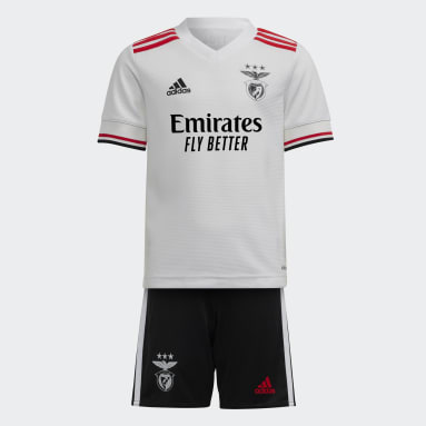 Kinder Fußball Benfica Lissabon 21/22 Mini-Auswärtsausrüstung Weiß