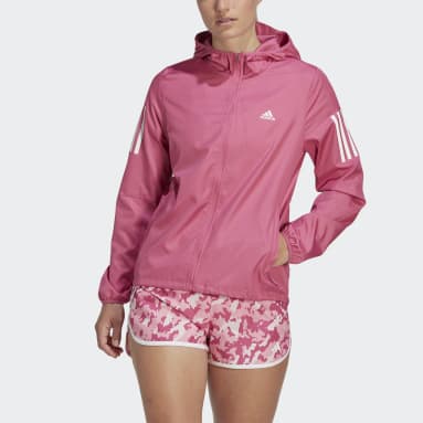 Ženy Běh růžová Větrovka Own the Run Hooded Running