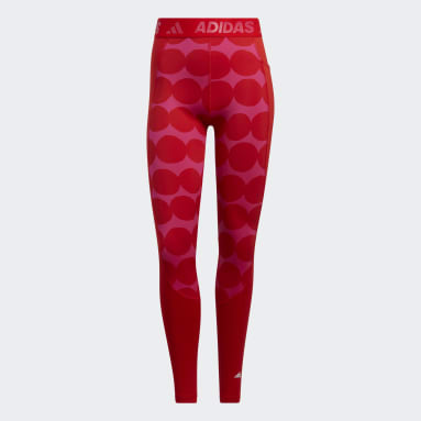 Licras Largas Techfit Marimekko Pretina Alta Rojo Mujer Training