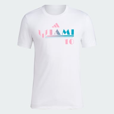 Men's Soccer White "M"IAMI Graphic Tee