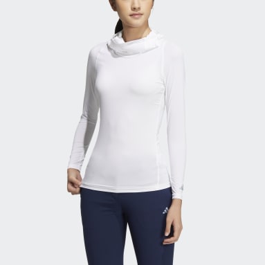 Women Golf White 에어로레디 페이스 커버 긴팔 베이스레이어