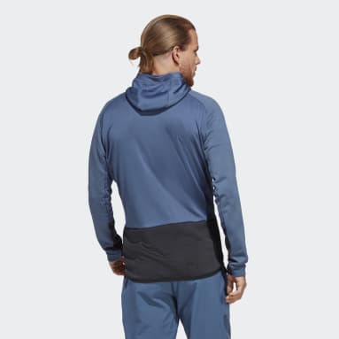 Terrex Tech Flooce Hooded Hiking Fleece Jakke Blå