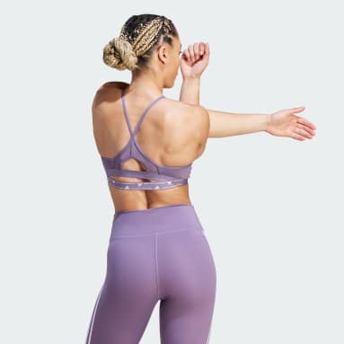 Zen Shimmery Twist Front Sports Bra - Purple/combo