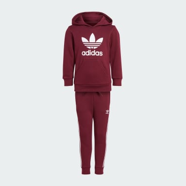 Conjunto sudadera con capucha y pantalón Adicolor Burgundy Niño Originals