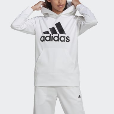 Sweat-shirt à capuche grand logo AEROREADY blanc Femmes Entraînement