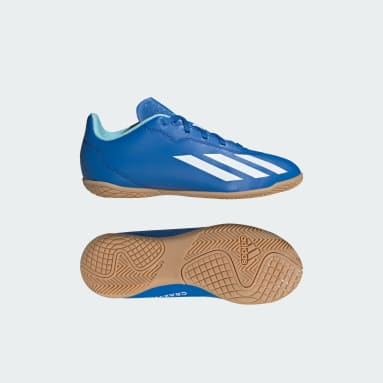 Chuteira X Crazyfast.4 Futsal Azul Kids Futebol