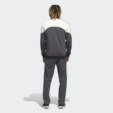 Men Sportswear Grey Colorblock Track Suit