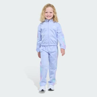 Two-Piece Long Sleeve Printed 3-Stripes Fashion Tricot Jacket Set