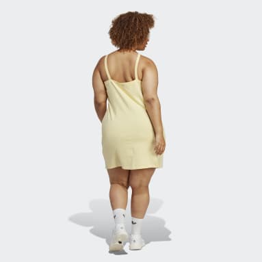 Women's Originals Yellow Adicolor Classics Tight Summer Dress (Plus Size)