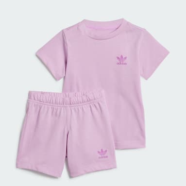 Infants Originals สีม่วง ชุดเสื้อยืดและกางเกงขาสั้น