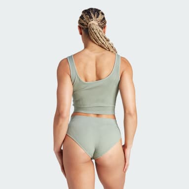 Débardeur crop côtelé Active Seamless vert Femmes Entraînement