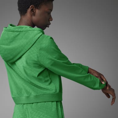 Veste à capuche zippée en velours Adicolor Heritage Now Vert Femmes Originals