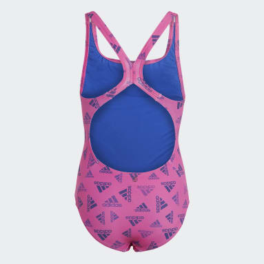 Children 4-8 Years Sportswear Pink Logo Swimsuit