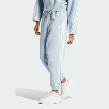 Pantalón Essentials 3 Rayas Felpa Francesa Ajuste Holgado Azul Mujer Sportswear