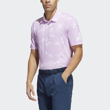 Men Golf Purple Splatter-Print Polo Shirt