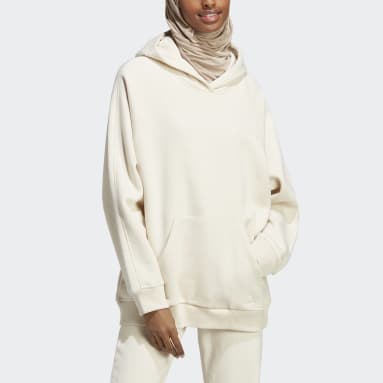 Buzo con Capucha Boyfriend ALL SZN Algodón Perchado Beige Mujer Sportswear