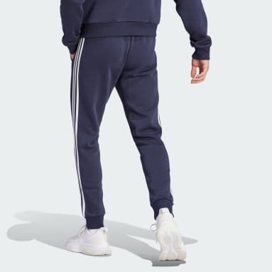 Pantaloni Essentials Fleece 3-Stripes Tapered Cuff Blu Uomo Sportswear