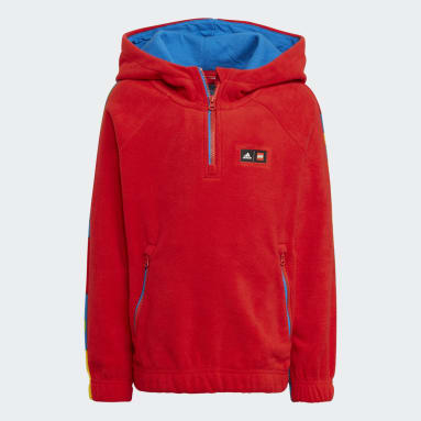Kinder Sportswear adidas x Classic LEGO Winter Polar Fleece Hooded Oberteil Rot