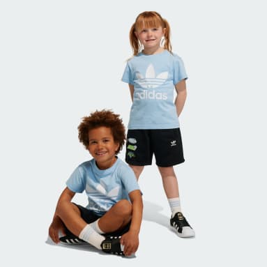 T-shirt Adicolor Trefoil Bleu Enfants 4-8 Years Originals