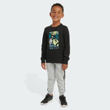 Children Training Black C LS CTNTEE HTHR JOGGER SET