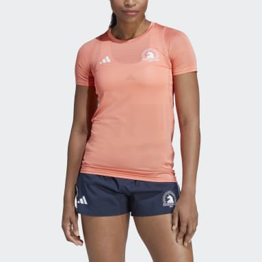 Women Running Orange Boston Marathon® 2023 Allover Print Tee