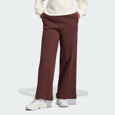 Pantaloni Premium Essentials Wide-leg Pintuck Marrone Donna Originals
