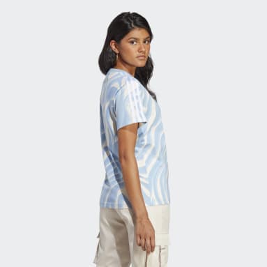 T-shirt Abstract Allover Animal Print Blu Donna Originals