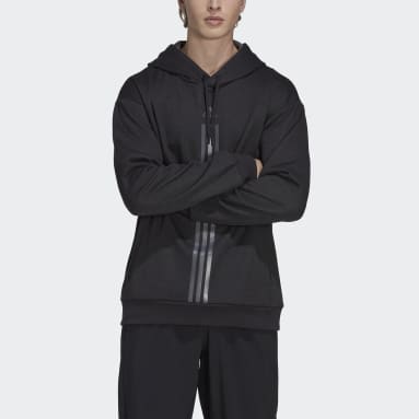 Casaco com Capuz em Fleece AlphaStrength Preto Homem Ginásio E Treino