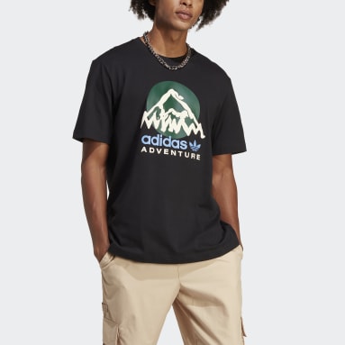 Muži Originals čierna Tričko adidas Adventure Mountain Front