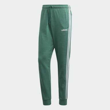 Spodnie Essentials 3-Stripes Tapered Cuffed Zielony